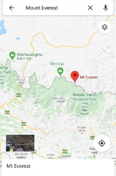 गुगलले हटायो नेपालको नक्साबाट सर्बोच शिखर सगरमाथा